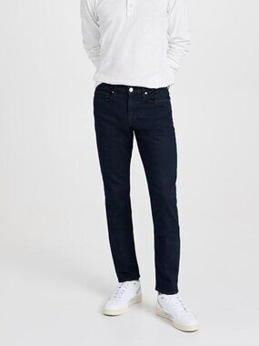 FRAME L'Homme Skinny Cobalt Dark Rinse Mid Rise Stretch Slim Leg Jeans, Size 30